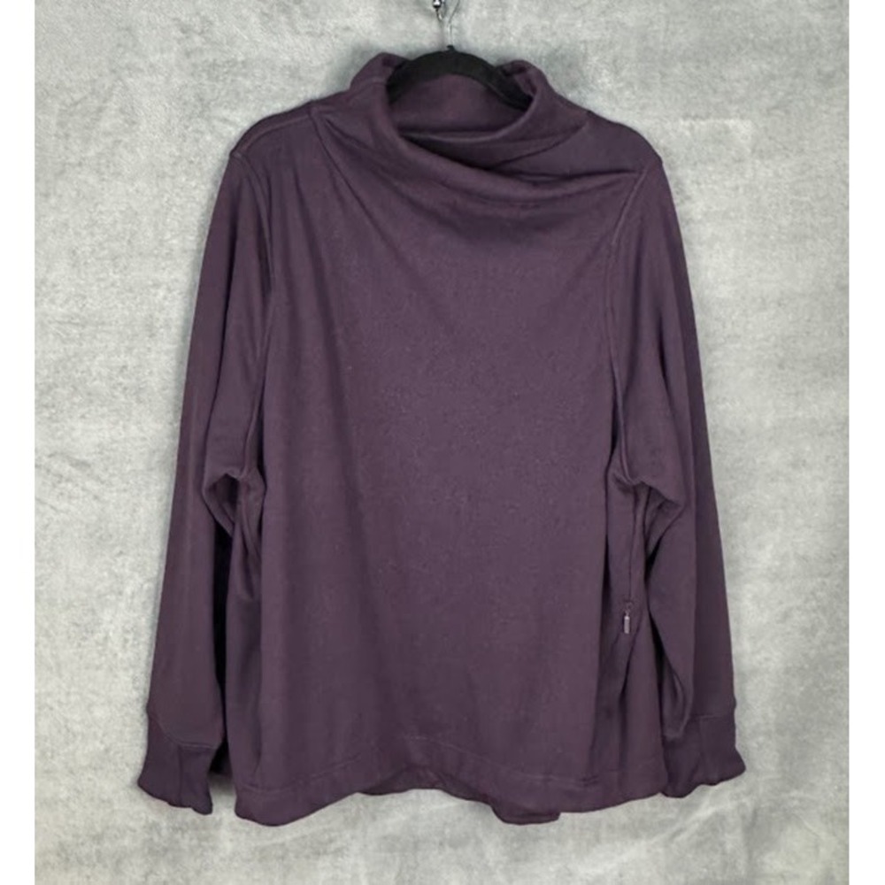 Athleta Cozy Karma Twist Neck Sweatshirt Womens 2X Purple Comfort Travel Stretch